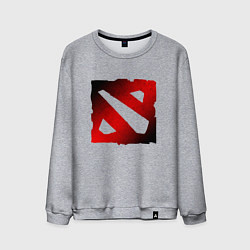 Свитшот хлопковый мужской ЧЁРНО КРАСНОЕ ЛОГО ДОТА 2 DOTA 2 LOGO, цвет: меланж