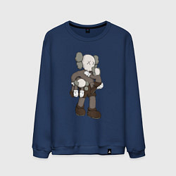 Свитшот хлопковый мужской KAWS, цвет: тёмно-синий