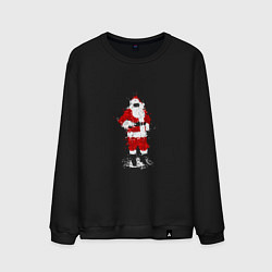 Свитшот хлопковый мужской My Santa, цвет: черный