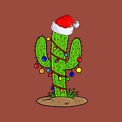 Свитшот хлопковый мужской НОВОГОДНИЙ КАКТУС CHRISTMAS CACTUS, цвет: кирпичный — фото 2