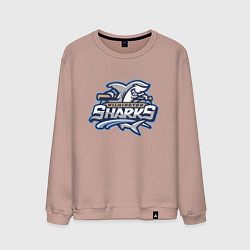 Свитшот хлопковый мужской Wilmington sharks -baseball team, цвет: пыльно-розовый