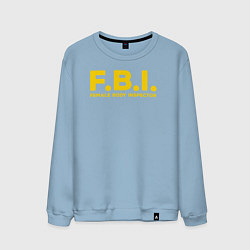 Свитшот хлопковый мужской FBI Женского тела инспектор, цвет: мягкое небо