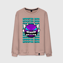Свитшот хлопковый мужской GEOMETRY DASH ФИОЛЕТОВЫЙ ДЕМОН ГЕОМЕТРИЯ, цвет: пыльно-розовый