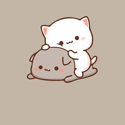 Свитшот хлопковый мужской Котики играют 02, цвет: миндальный — фото 2