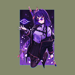 Свитшот хлопковый мужской Баал модная Шогун Райден Геншин, цвет: авокадо — фото 2