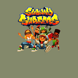 Свитшот хлопковый мужской Subway Surfers персонажи, цвет: авокадо — фото 2
