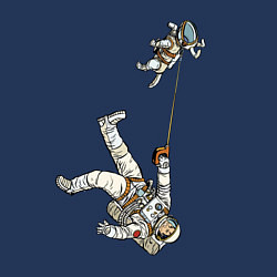 Свитшот хлопковый мужской Космическое выгуливание пса, цвет: тёмно-синий — фото 2