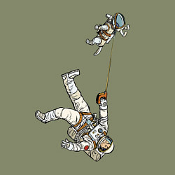 Свитшот хлопковый мужской Космическое выгуливание пса, цвет: авокадо — фото 2