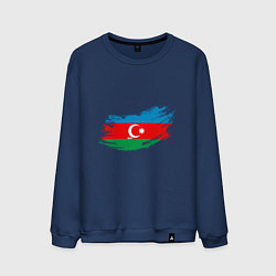 Свитшот хлопковый мужской Флаг - Азербайджан, цвет: тёмно-синий