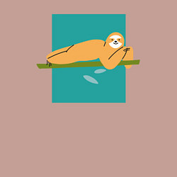 Свитшот хлопковый мужской Яркий ленивец серия третий, цвет: пыльно-розовый — фото 2