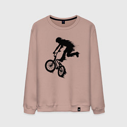 Свитшот хлопковый мужской ВЕЛОСПОРТ BMX Racing ВЕЛОСИПЕДИСТ, цвет: пыльно-розовый
