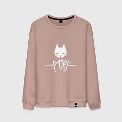 Свитшот хлопковый мужской Stray: Мяу, цвет: пыльно-розовый