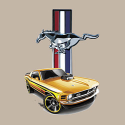 Свитшот хлопковый мужской Mustang motorsport, цвет: миндальный — фото 2