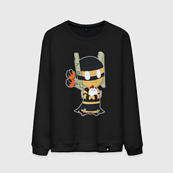 Свитшот хлопковый мужской Shadow Shaman Chibi, цвет: черный
