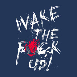 Свитшот хлопковый мужской WAKE THE F*CK UP! CYBERPUNK КИБЕРПАНК, цвет: тёмно-синий — фото 2