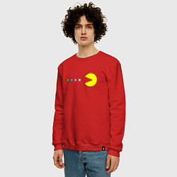 Свитшот хлопковый мужской Pac - man Для пары, цвет: красный — фото 2