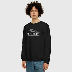 Свитшот хлопковый мужской Jaguar, Ягуар Логотип, цвет: черный — фото 2