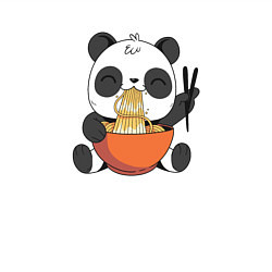 Свитшот хлопковый мужской Cute Panda Eating Ramen, цвет: белый — фото 2