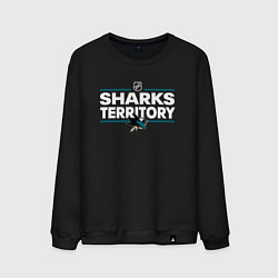 Свитшот хлопковый мужской SHARKS TERRITORY САН-ХОСЕ ШАРКС, цвет: черный