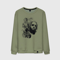 Свитшот хлопковый мужской Мечта и дух Свободы, цвет: авокадо