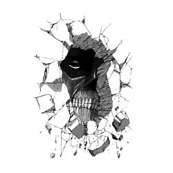 Свитшот хлопковый мужской Skull inside, цвет: белый — фото 2