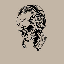 Свитшот хлопковый мужской Cool skull & microphone, цвет: миндальный — фото 2