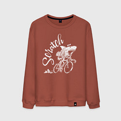Свитшот хлопковый мужской Scratch - трековые велогонки, цвет: кирпичный