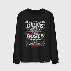 Свитшот хлопковый мужской GUNS N ROSES РОК, цвет: черный