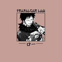 Свитшот хлопковый мужской Ван-Пис, Трафальгар Ло Trafalgar Law, цвет: пыльно-розовый — фото 2