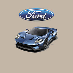 Свитшот хлопковый мужской Ford - legendary racing team!, цвет: миндальный — фото 2