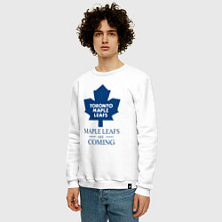 Свитшот хлопковый мужской Toronto Maple Leafs are coming Торонто Мейпл Лифс, цвет: белый — фото 2