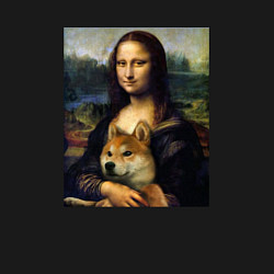 Свитшот хлопковый мужской Shiba Inu Mona Lisa, цвет: черный — фото 2