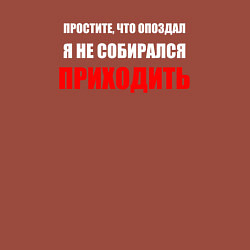 Свитшот хлопковый мужской Простите, что опоздал Я не собирался приходить, цвет: кирпичный — фото 2