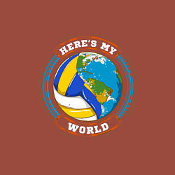 Свитшот хлопковый мужской World - Volleyball, цвет: кирпичный — фото 2