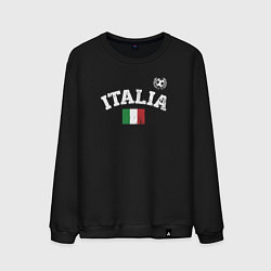 Свитшот хлопковый мужской Футбол Италия, цвет: черный