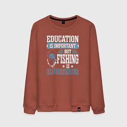 Мужской свитшот Образование важно, но рыбалка важнее