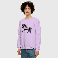 Свитшот хлопковый мужской Мустанг Лошадь, цвет: лаванда — фото 2