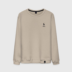 Свитшот хлопковый мужской Поло Конный спорт, цвет: миндальный