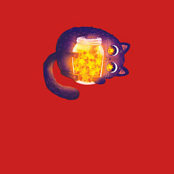 Свитшот хлопковый мужской Cute Cat with Star Jar, цвет: красный — фото 2