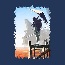 Свитшот хлопковый мужской Warrior of desert, цвет: тёмно-синий — фото 2