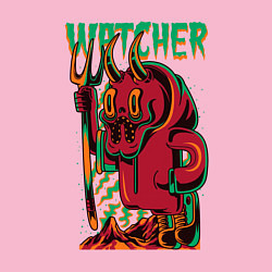 Свитшот хлопковый мужской Монстр наблюдатель, цвет: светло-розовый — фото 2