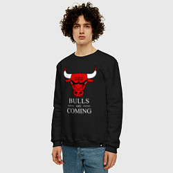 Свитшот хлопковый мужской Chicago Bulls are coming Чикаго Буллз, цвет: черный — фото 2