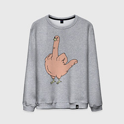 Свитшот хлопковый мужской Fuck you chicken, цвет: меланж
