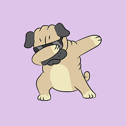 Свитшот хлопковый мужской Дэббинг мопс в чёрных очках - Dabbing dog, цвет: лаванда — фото 2