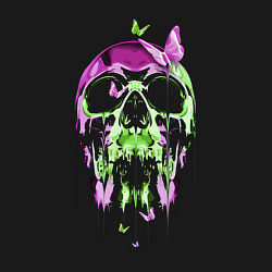 Свитшот хлопковый мужской Skull & Butterfly Neon, цвет: черный — фото 2