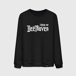 Свитшот хлопковый мужской Бетховен, цвет: черный
