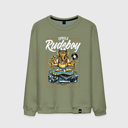 Свитшот хлопковый мужской Rudeboy, цвет: авокадо