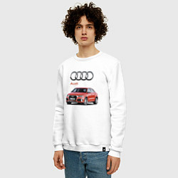 Свитшот хлопковый мужской Audi Germany Prestige, цвет: белый — фото 2