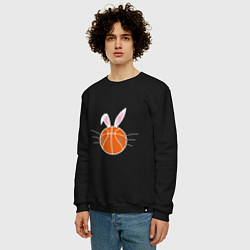 Свитшот хлопковый мужской Basketball Bunny, цвет: черный — фото 2