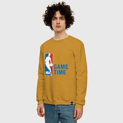 Свитшот хлопковый мужской NBA Game Time, цвет: горчичный — фото 2